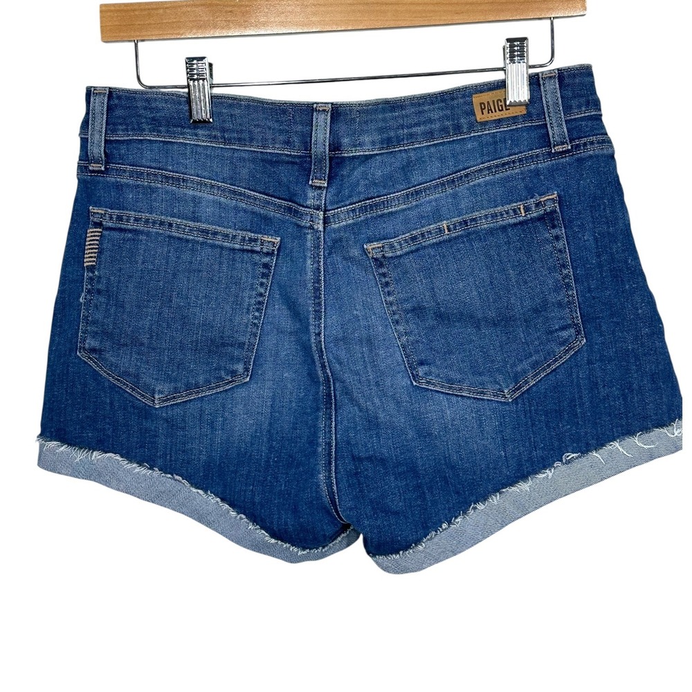 PAIGE Jimmy Jimmy‎ Short Dillian Blue Denim Raw Cuff Shorts Size 29 WJ435 - Picture 2 of 9